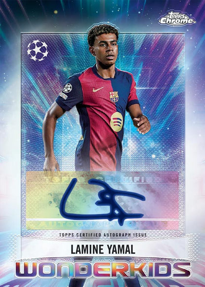 2024-25 TOPPS Chrome UEFA Club Competitions Soccer Cards Hanger doboz