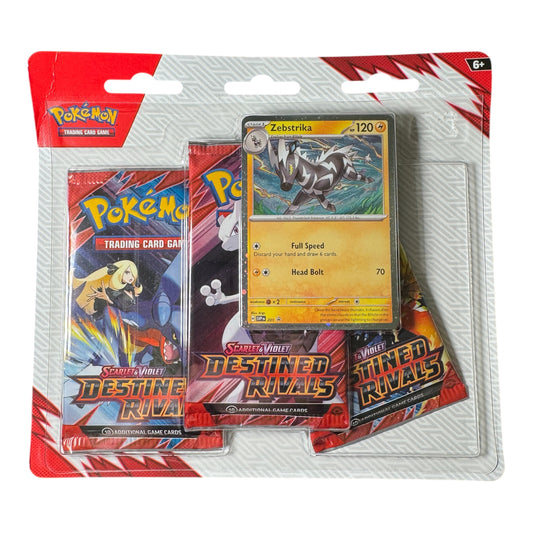 Pokémon Scarlet &amp; Violet – Destined Rivals: 3-Pack Blister Zebstrika